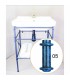 Mueble baño fondo reducido industrial azul oxido