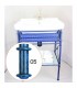 Mueble baño fondo reducido de forja azul oxido